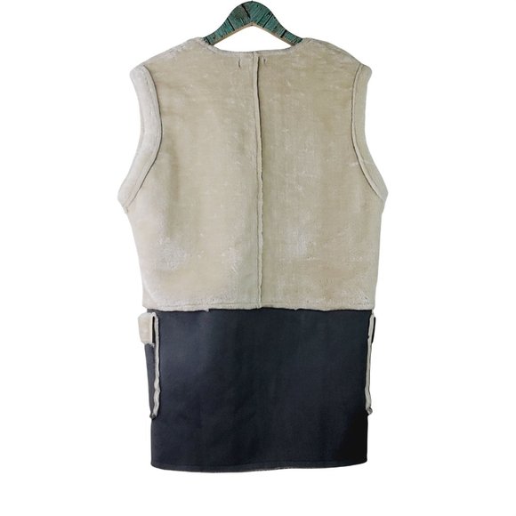 Pol Faux Leather Suede Fur Zippered Vest Sz S NWT - Picture 3 of 9